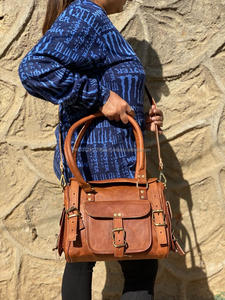 Goat <b>Leather</b> <b>Handmade</b> Stylish Handbag Sling <b>Bag</b> 9*11 Inch <b>Leather</b> <b>Bag</b> Brown <b>Bags</b> - Product Image 5