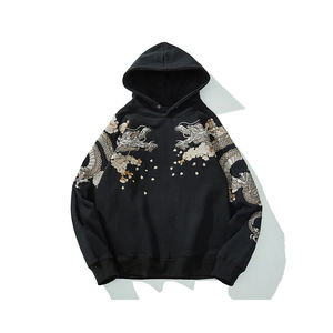 Vente en gros Sweat-shirt à capuche en coton épais pour hommes Sweat-shirt d'hiver de grande taille avec broderie et motif à carreaux Design vierge - Product Image 1