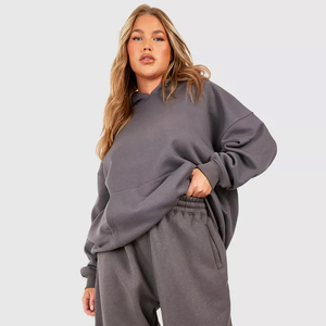 Ropa deportiva personalizada para mujer French Terry Jogger Conjunto de chándal de dos piezas Conjunto de pantalones de chándal y Sudadera con capucha para mujer - Product Image 5