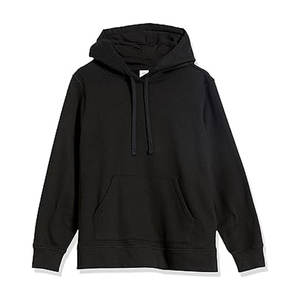 Sudadera con capucha lisa de algodón negro para hombre, talla XXL, suéter informal pesado, Sudadera con capucha con bolsillo frontal, sudadera con etiqueta privada - Product Image 6