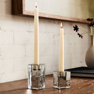 Highest Quality Cast Glass Taper Holders Elegant Handcrafted <b>Candle</b> Holders for Home & Table Decor - Product Image 1