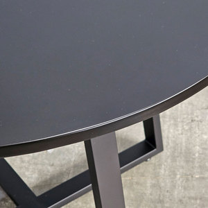 BA68194 Round <b>Dining</b> <b>Table</b> 100/120cm <b>Rustic</b> <b>Wooden</b> Design with Iron Legs for Home Office Use - Product Image 4