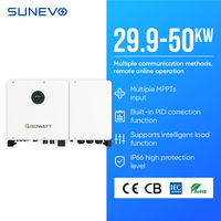 Kit de système d'énergie solaire hybride industriel Sunevo 30kW 40kW 50kW avec onduleur Growatt pour le raccourcissement des pics de consommation des bâtiments commerciaux