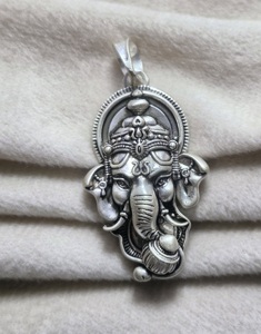 Colgante Ganesh Ji DE PLATA 925, joyería religiosa certificada, regalo del fabricante indio de moda para hombres - Product Image 5