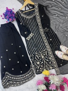 <b>FESTIVAL</b> SPECIAL SEQUENCE EMBROIDERY QUICK DRY HEAVY GEORGETTE FABRIC SALWAR KAMEEZ SET with <b>TOP</b> PLAZZO DUPATTA for PARTY - Product Image 5