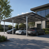 Carport solaire photovoltaïque LiFePO4 5kW 10kW avec conception modulaire pour usage domestique et commercial, chargeur de véhicules électriques, stockage de batterie