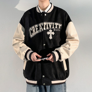 Diseño de moda Logotipo americano Personalizado Chaquetas de béisbol lisas Algodón Personalizado Hombres Satén Chaquetas de béisbol para hombres - Product Image 2