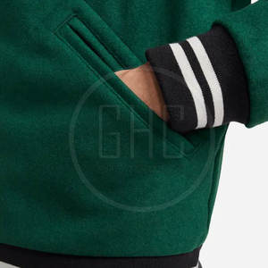 Veste d'hiver pour homme en gros personnalisée avec option col montant, design Lettermen, coton/laine, écologique et à séchage rapide - Product Image 5