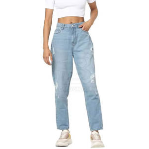 Pantalones vaqueros informales de estilo recto superventas, transpirables de secado rápido con opción de diseño de logotipo personalizado - Product Image 1