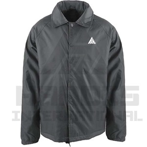 Hot Sale Men's Coaches Jacket Blank Custom Logo Plus Size Men's Coaches Jacket Plain <b>Black</b> <b>Windbreaker</b> Coaches Jacket - Product Image 5