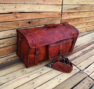 Handmade Large Vintage <b>Duffle</b> <b>Bag</b> for Men Weekender Gym Travel Luggage Customizable Pattern with Custom Logo Genuine <b>Leather</b> - Product Image 5