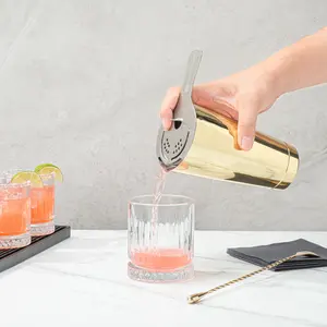 Shaker à cocktails en acier inoxydable plaqué or de 24 oz en vrac, mélangeur de boissons pour barman, pour cocktails, mocktails et accessoires de bar - Product Image 3