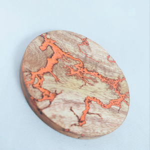 Posavasos de Madera Antideslizante, Posavasos Redondo de Madera Maciza para Taza de Té, Posavasos de Cuerno/Hueso/Madera, Posavasos de Mesa Love Negro, Mejores Posavasos en Oferta - Product Image 1