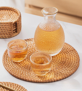 Sous-verre en osier artisanal, écologique, naturel, tissé, pour la décoration de la table de cuisine, utilisation quotidienne, fabriqué au Vietnam - Product Image 1