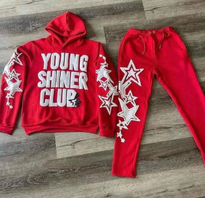 Conjunto de Sudadera y Pantalones Deportivos para Hombre, Estilo Vintage, Lavado Ácido, Diseño Desgastado, Impresión Digital, Unisex - Product Image 6