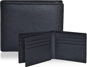 Cartera corta de cuero genuino Unisex 2024 personalizada al por mayor diseño de patrón de hilo impermeable para hombres según la solicitud del cliente - Product Image 2