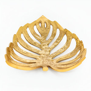 Plat ovale de plateau de feuille de coulée d'aluminium de finition d'or de qualité supérieure pour le taux de gros de maison et d'hôtel - Product Image 3