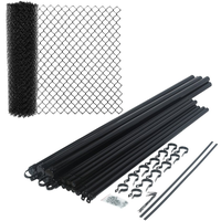 Malla de Alambre Galvanizado para Cercas, con Recubrimiento de PVC Negro, 6 pies, Malla Metálica para Jardín, Malla de Alambre Ciclón, Precio de Malla de Diamante