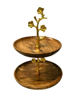 Soporte decorativo para pastel redondo de un solo nivel de madera de mango, soporte para pastel de estilo moderno para decoración de eventos y mesas - Product Image 5