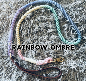 สายจูงสุนัขผ้าฝ้ายถักสีรุ้งแฮนด์เมด - สายจูงสุนัข Ombre - สายจูงสุนัข - Product Image 2