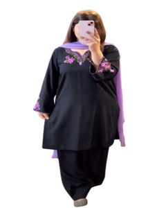 Nouveau concepteur lourd broderie travail haut Plazzo taille tombée Riyon soie haute rue Style bureau fête décontracté dentelle paillettes - Product Image 1