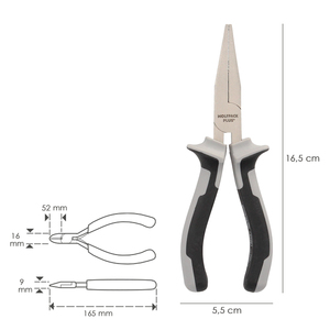 Pinze a bocca piatta 150 mm. Acciaio Cromo Vanadio DIN-ISO 5745 - Product Image 2