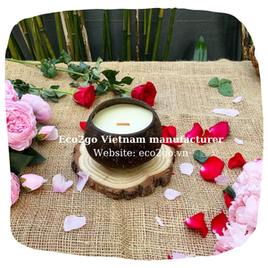 Bol en coquille de noix de coco pour bougie, pour bougie avec Logo de marque Laser gratuit fait de matériel de haute qualité pour la décoration - Product Image 4