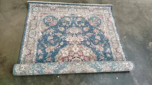 Alfombra persa bordada de calidad de exportación India Alfombra de seda sobre seda para uso en el hogar y la Oficina del fabricante y proveedor indio - Product Image 5