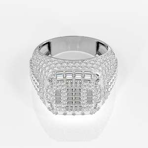 Grand Emperor Men's 18K Yellow <b>Gold</b> <b>Ring</b> Asscher Cut Lab Grown Diamond HipHop Style Fine Jewelry for Everyday Wear Promises 14K - Product Image 5