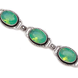 Forme Ovale Vert Opalite Bracelet Multi Ovale Pierres Précieuses Réglable Allemand Argent Bracelet Bracelet Bijoux De Mode Opale Bracelet - Product Image 2