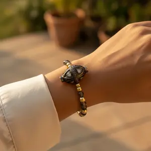 Oxidized Silver Diamond <b>Bead</b> Women's Daily Wear Fashion Beaded Necklaces Jewelry - Product Image 2