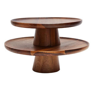 Nuevo diseño elegante, forma redonda, acabado Natural, soporte de madera para pastel, plato, mesa de fiesta de boda, soporte decorativo para pastel - Product Image 1