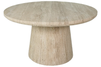 Table à manger ronde en marbre travertin de style nordique japonais de haute qualité pour hôtel, villa et mobilier de salle à manger
