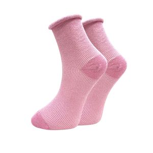 Women's Glittery Pink Ribbed <b>Socks</b> One Size Fits All Breathable Nylon Print Knitted <b>Knee</b>-<b>Length</b> Crew for Daily Use for Spring - Product Image 1