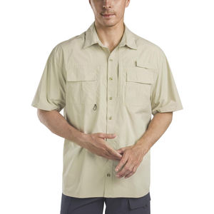 Chemises de pêche respirantes à séchage rapide de qualité supérieure chemises de randonnée de pêche à manches courtes avec poches multiples - Product Image 1