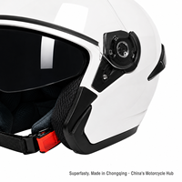 Casque de moto demi-face de luxe avec rembourrage souple, fermeture rapide, matériau ABS imperméable pour les jeunes et les trajets quotidiens toutes saisons