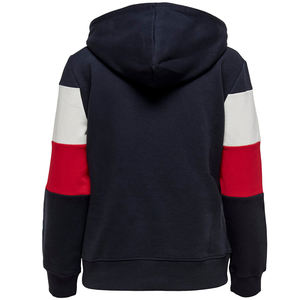 Sweat à capuche en coton tie dye pour femme Style bloc à trois rayures Pull en polaire pour femme Sweat-shirt graphique avec décoration d'insigne - Product Image 2