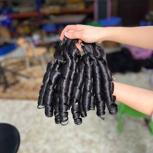 Extensions de cheveux bruts vietnamiens les plus vendus paquets de tissage avec fermeture à lacet ensemble perruques dentelle avant cheveux humains Fumi Curl Styles - Product Image 3