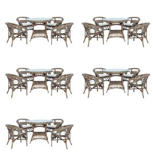 Mandalino Kubu Living Set atemporal que Combina texturas de ratán natural con diseño contemporáneo para muebles del hogar - Product Image 1