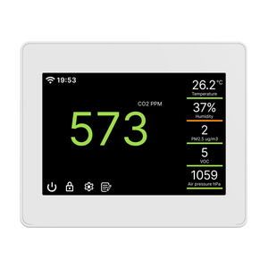 Monitor de Qualidade do Ar Interno Inteligente IAQ60 com Sensor NDIR de CO2, <span class=keywords><strong>Detector</strong></span> de Qualidade do Ar com WiFi, Temperatura, Umidade, PM2.5 e TVOC - Product Image 1