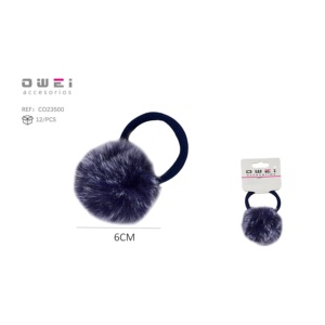 ยางรัดผมกำมะหยี่ยาว8ซม. สีน้ำเงินเข้ม - Product Image 1