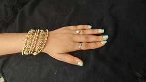 Juego de brazaletes dorados y plateados Royal Rajasthani para mujer, juego de 6 brazaletes para favores de boda y regalo de dama de honor - Product Image 6