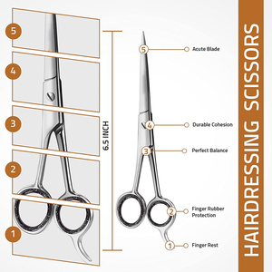 Ciseaux de coiffure professionnels en acier inoxydable pour salon de barbier, lame tranchante, pour droitiers, personnalisables, outils de coupe de cheveux de haute qualité - Product Image 2