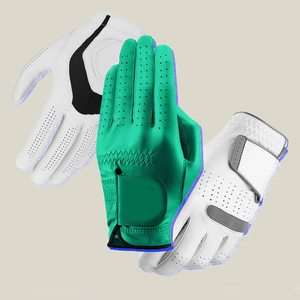 Vente d'usine du Pakistan, gants de golf en cuir Cabretta avec maille respirante et durable, gants de golf en cuir avec logo personnalisé - Product Image 3