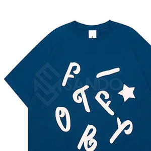 2025 personalizado nuevo diseño suelto ajuste impreso 100% algodón camiseta para hombres camisetas al por mayor de talla grande Puff impreso camisetas - Product Image 5