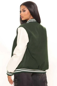 Men's Premium Genuine Leather Varsity <b>Baseball</b> <b>Bomber</b> <b>Jacket</b> Anti-UV Protection Vintage Embossed Design Winter Outerwear - Product Image 4