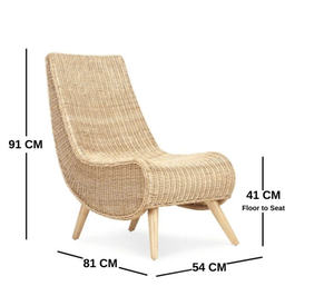 Chaise longue en rotin Teardrop, chaise longue en rotin naturel tissé à la main, artisanat au Vietnam, Nhat Minh - Product Image 2