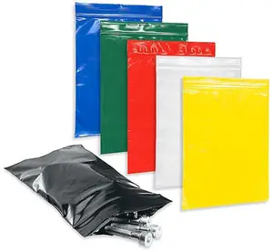 Resealable Coloured Plastic Ziplock colour film zipper top smell proof poly color small plastic bag