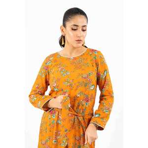 Traje informal naranja de 2 piezas sin coser para mujer, estilo Karandi, con diseño estampado - Product Image 5