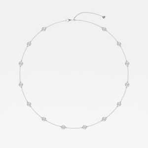 Elegante Collar de Diamantes Redondos de 300 Quilates Cultivados en Laboratorio, en Oro Blanco de 14K, Joyería de Lujo Hecha a Mano - Product Image 3